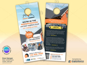 Roofing Service Offer Door Hanger Template Canva