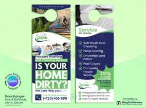 Cleaning Service Door Hanger Canva Template Design