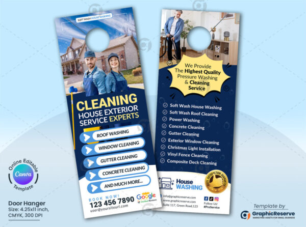 Exterior Home Cleaning Experts Door Hanger Layout Canva