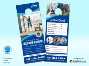 Pressure Washing Door Hanger Canva Template