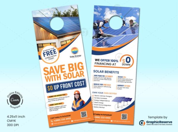 Solar Door Hanger Canva Design Template