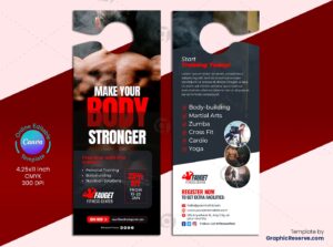 Body Fitness Gym Door Hanger (Canva Template)