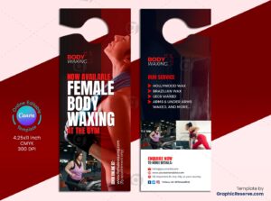 Female Fitness Door Hanger (Canva Template)
