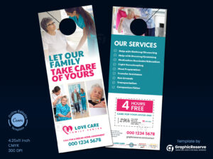 Home Care Door Hanger Design Canva Template