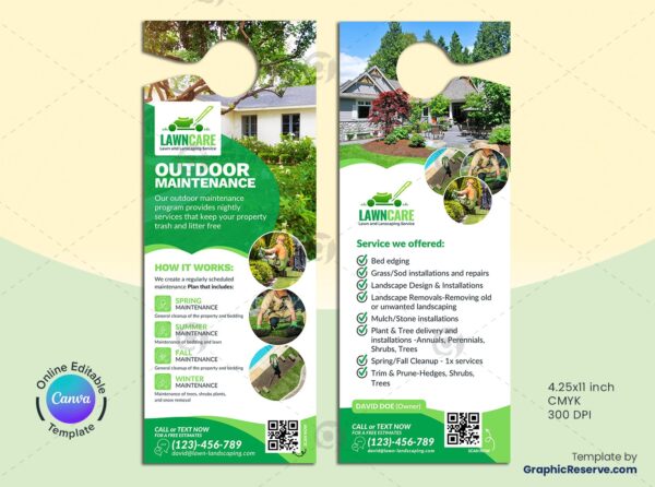 Landscaping Canva Door Hanger Template