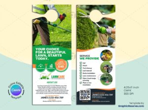 Lawn Care Service Door Hanger Canva Template