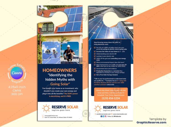 Solar Service Door Hanger (Canva Template)