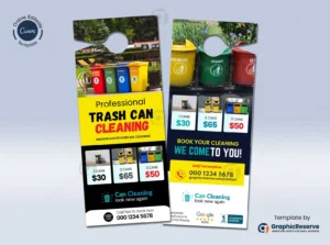 Trash Can Cleaning Service Pricing Door Hanger - Canva Template